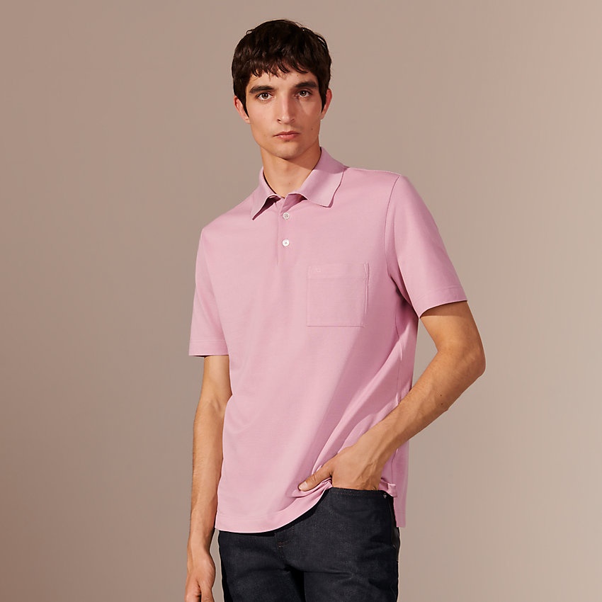 H embroidered buttoned polo shirt - 1