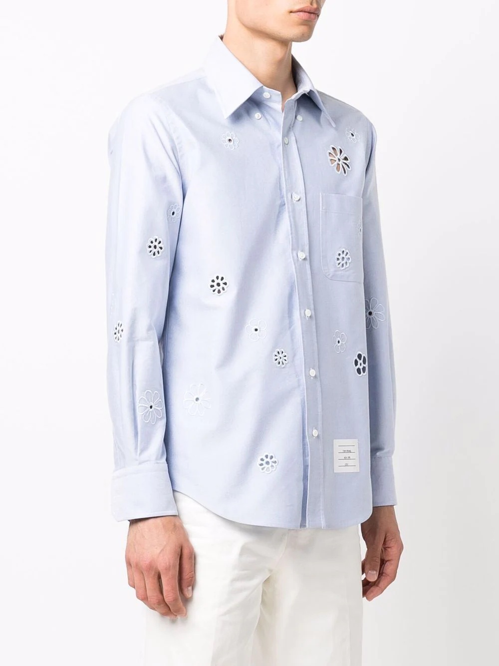 floral-embroidered shirt - 3