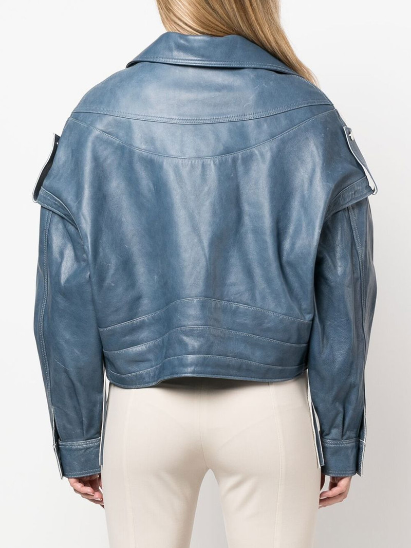 calf leather biker jacket 4