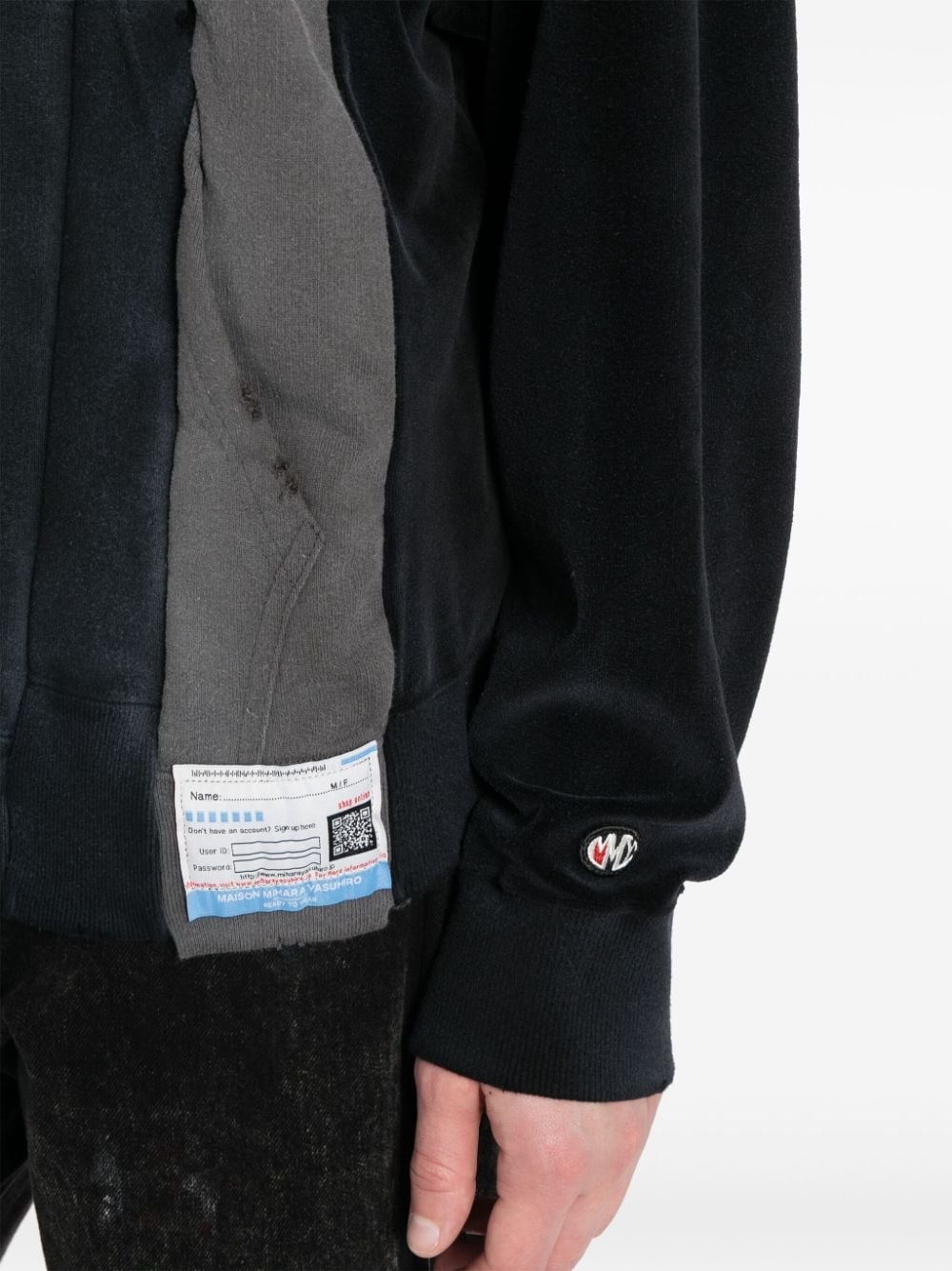 smiley face-print panelled hoodie - 5
