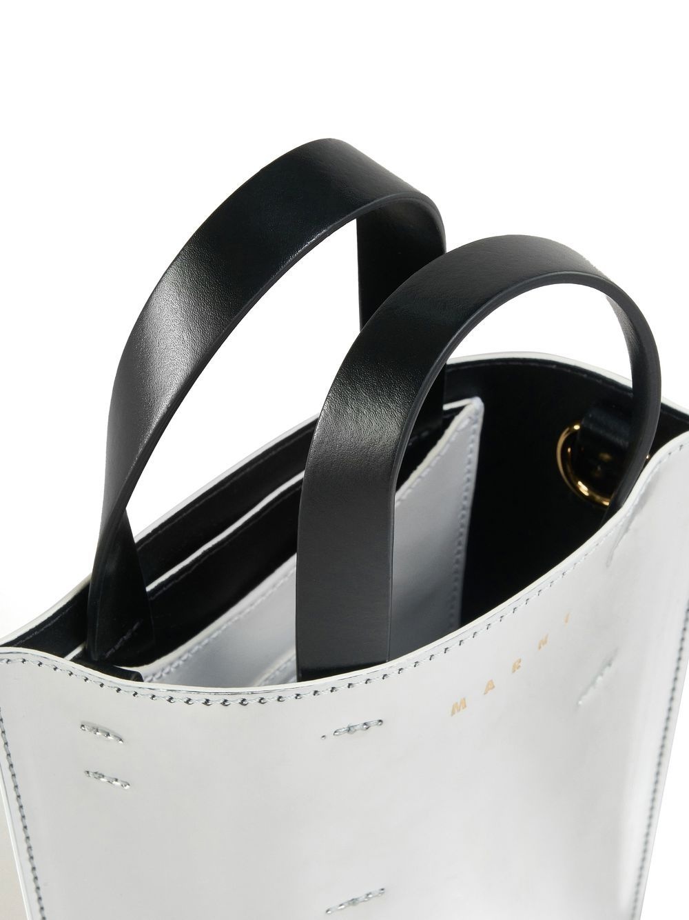 leather metallic tote-bag - 4