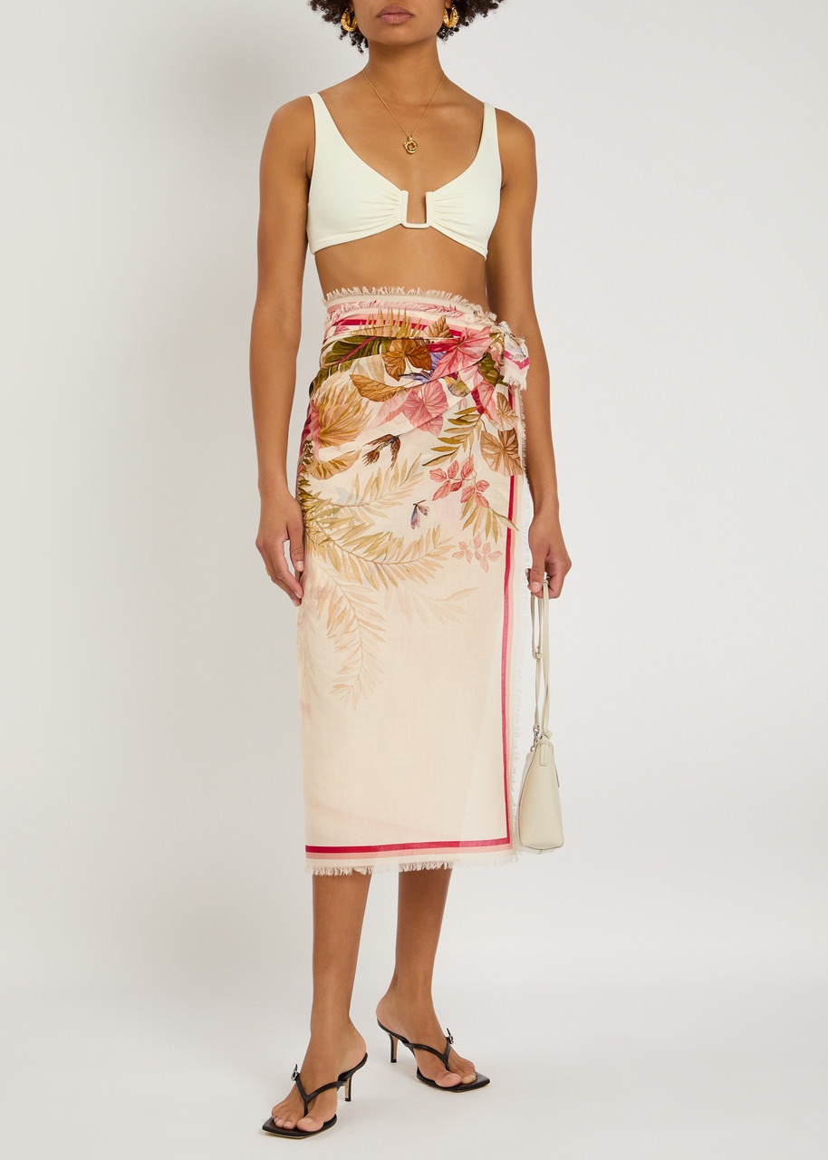 Zimmermann Printed Cotton Pareo Skirt - 4