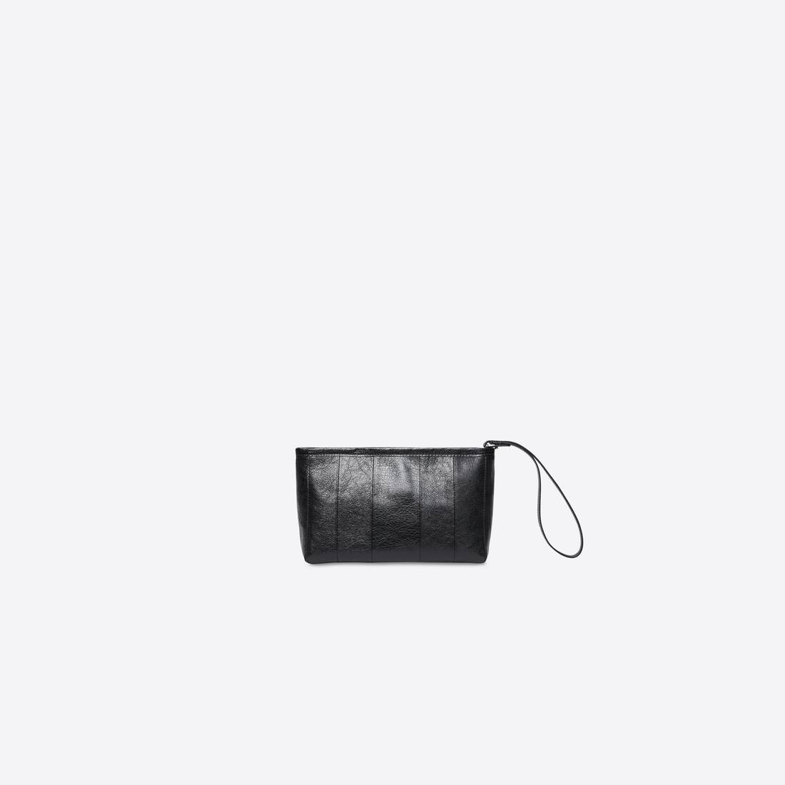 Barbes Small Zip Pouch With Handle in Black - 2