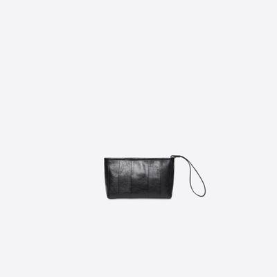 BALENCIAGA Barbes Small Zip Pouch With Handle in Black outlook