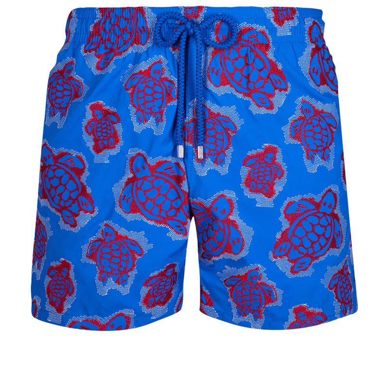 Men Swim Trunks Embroidered 2003 Turtle Shell Print - Limited Edition 1