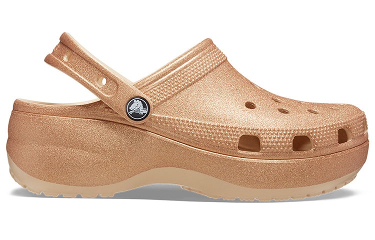 (WMNS) Crocs Classic Glitter Clogs 'Orange' 207241-2DS - 2
