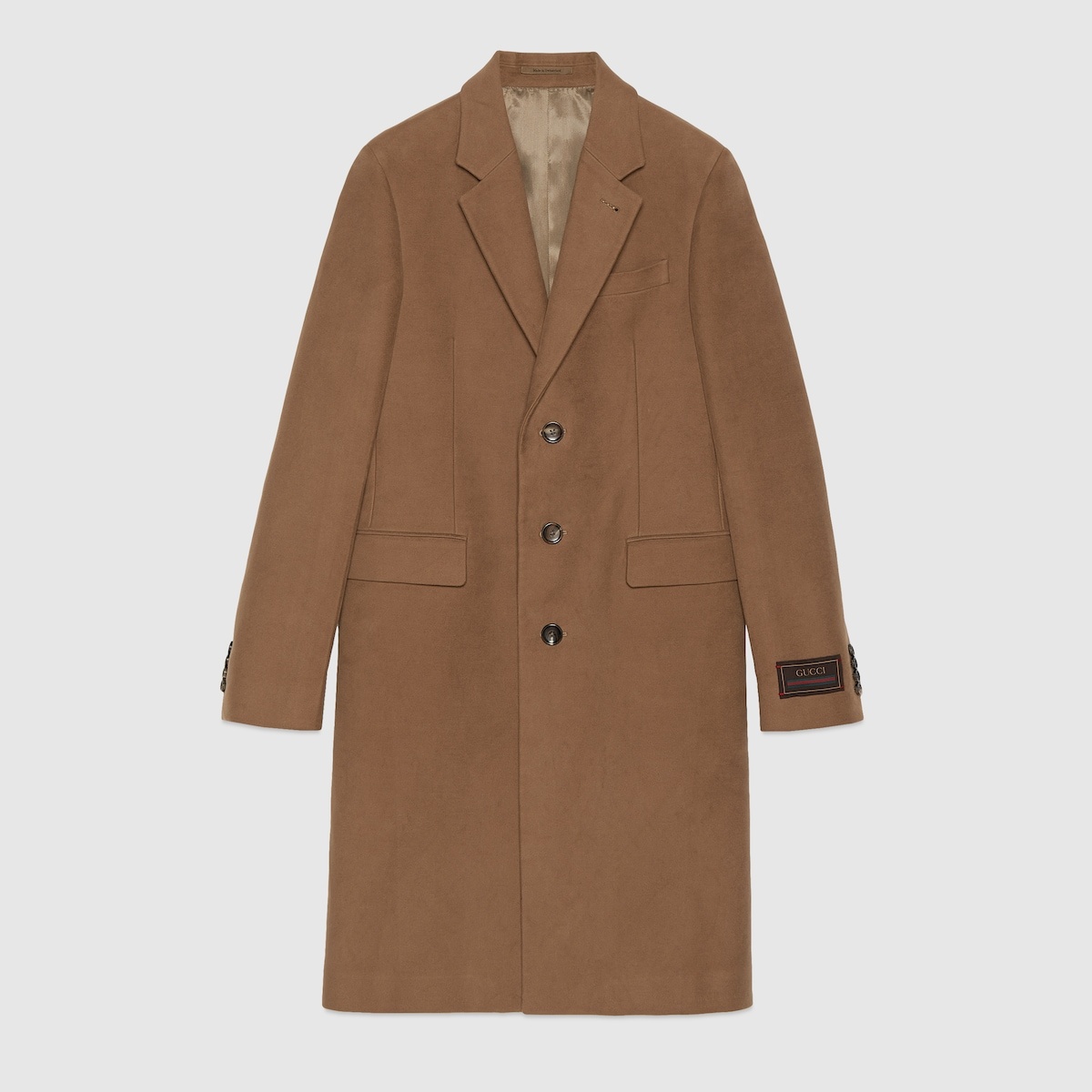 Smooth coat with Gucci Web label - 1