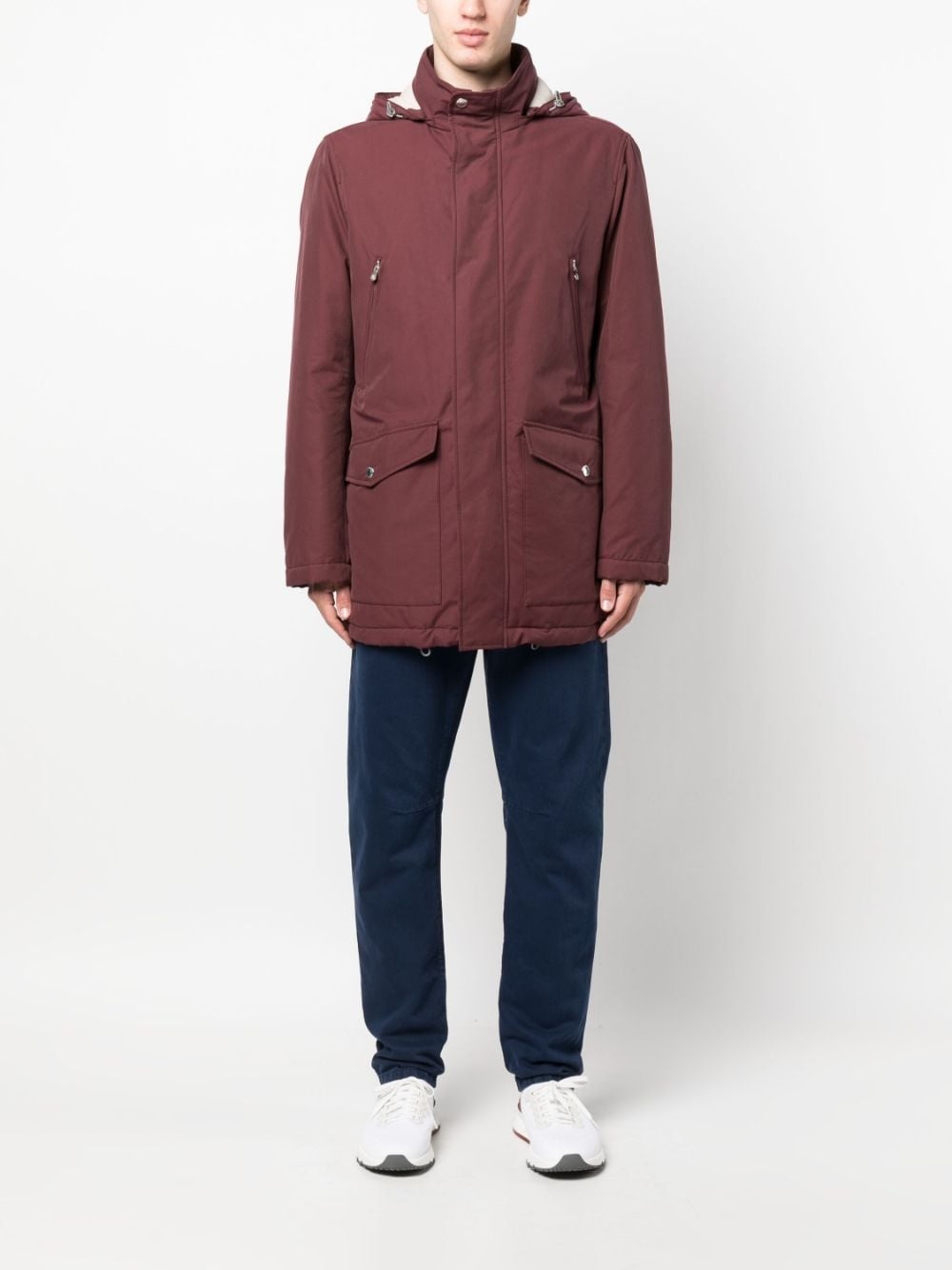 padded-design cotton coat - 2