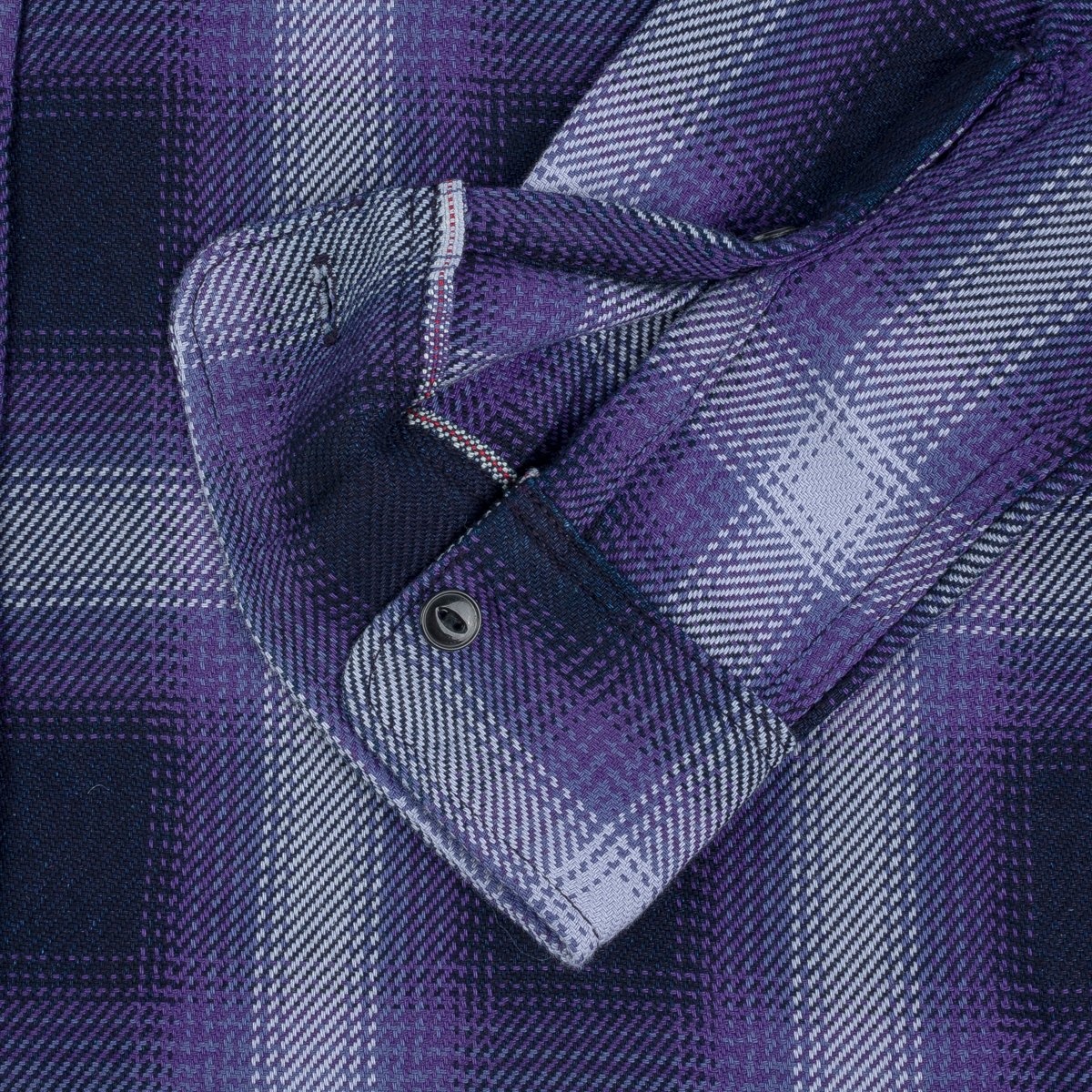 IHWF-001 9oz Selvedge Ombré Check Work Shirt - Purple - 11