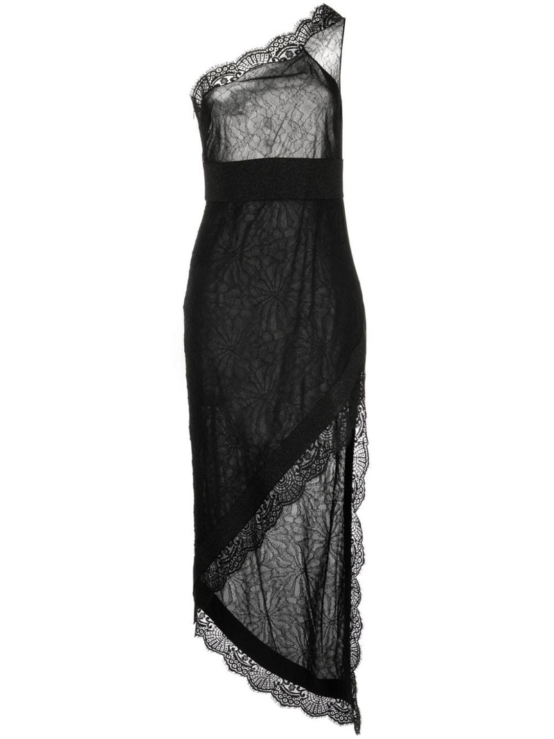 lace-detail one-shoulder dress 1