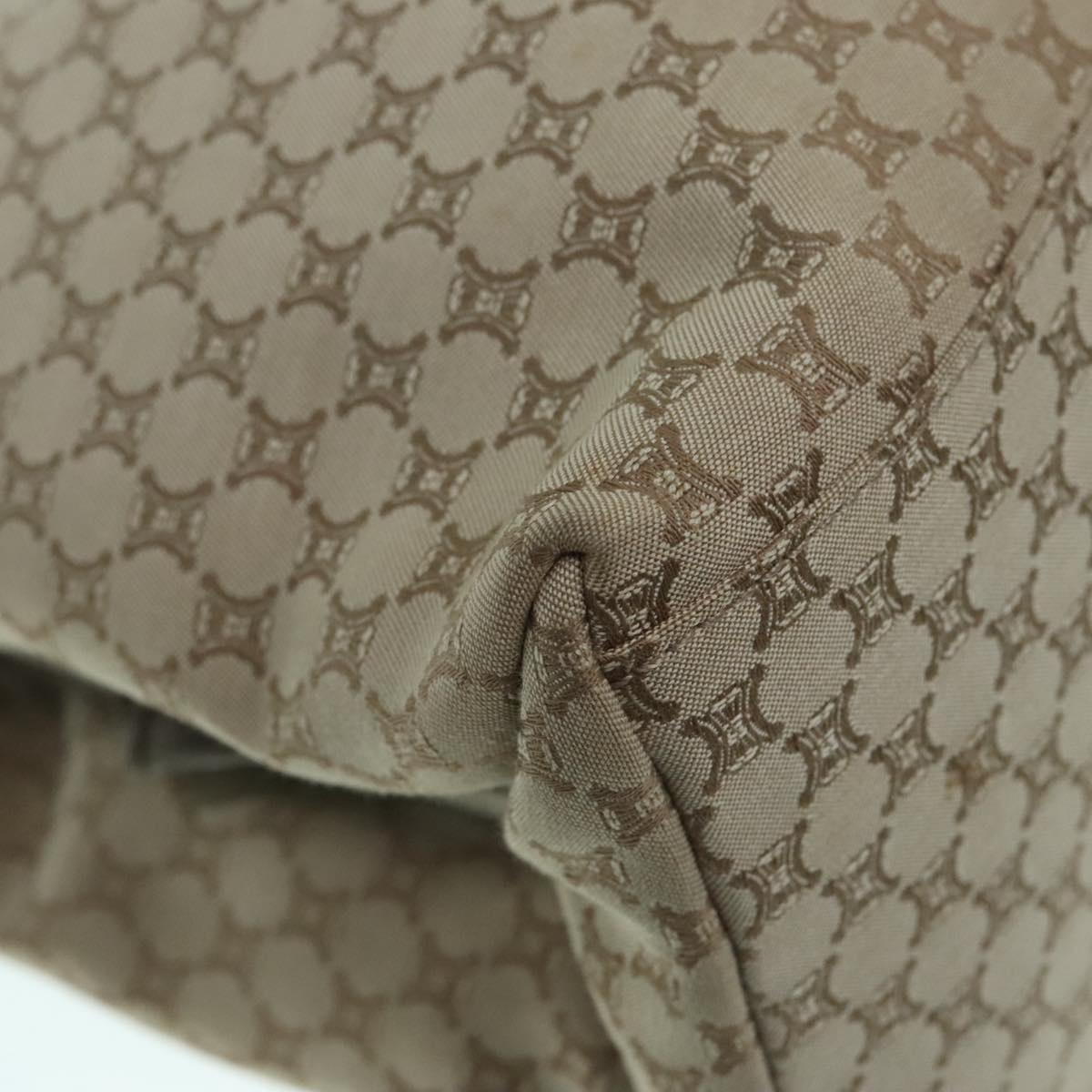 CELINE Macadam Canvas Shoulder Bag Beige Gold - 15