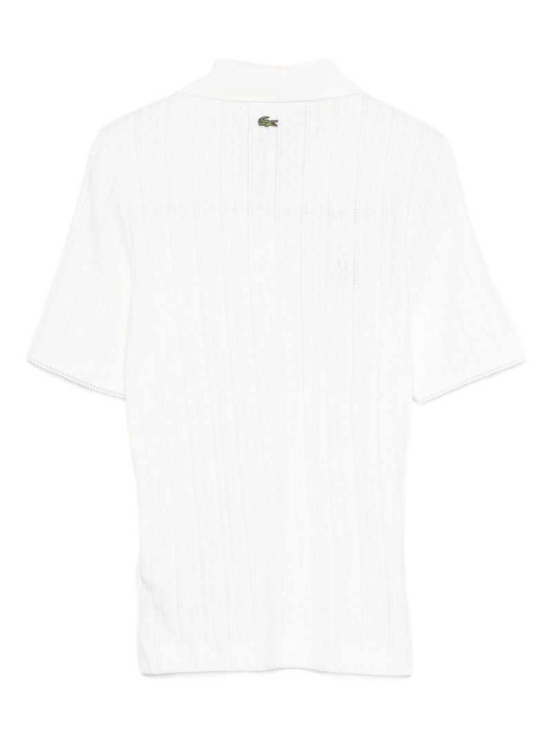 LACOSTE openwork chest-pocket polo top outlook