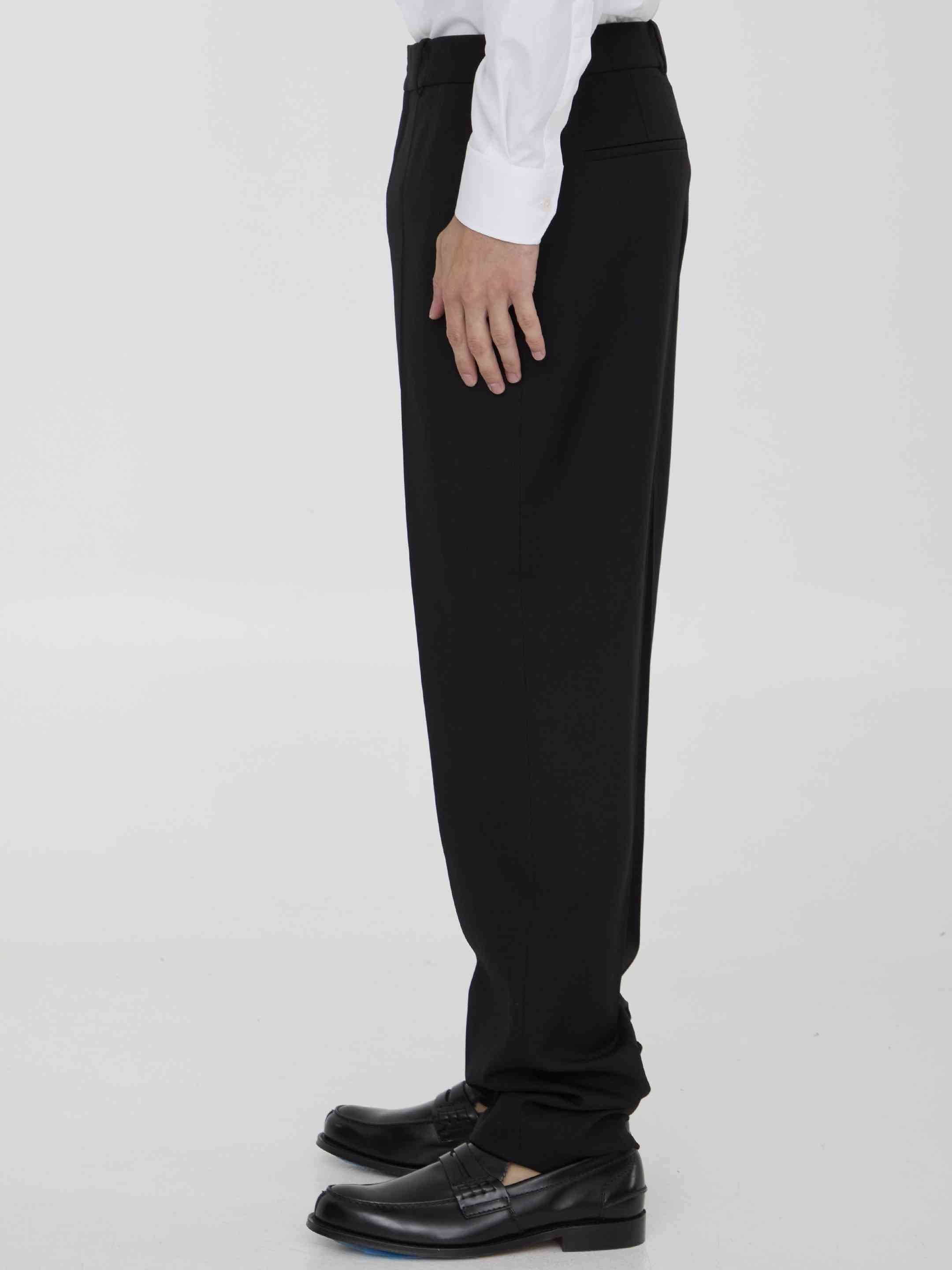 Saint Laurent Men Wool Gabardine Trousers - 3