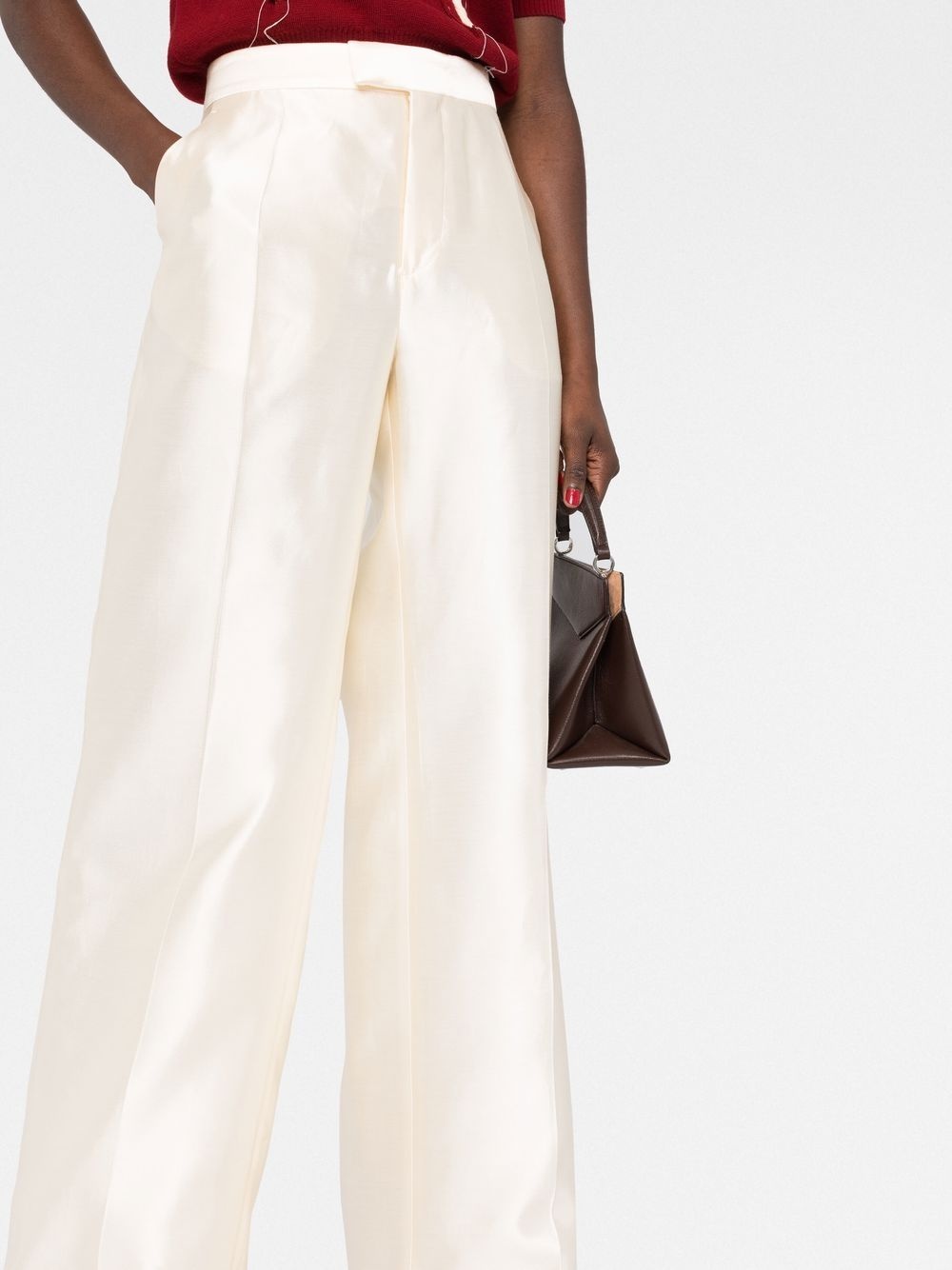 straight-leg silk trousers - 5