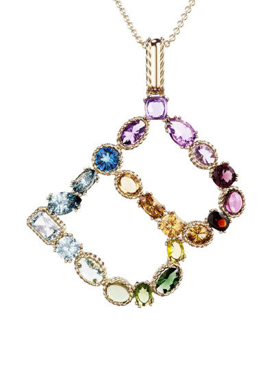 Dolce & Gabbana 18kt yellow gold initial B gemstone necklace outlook