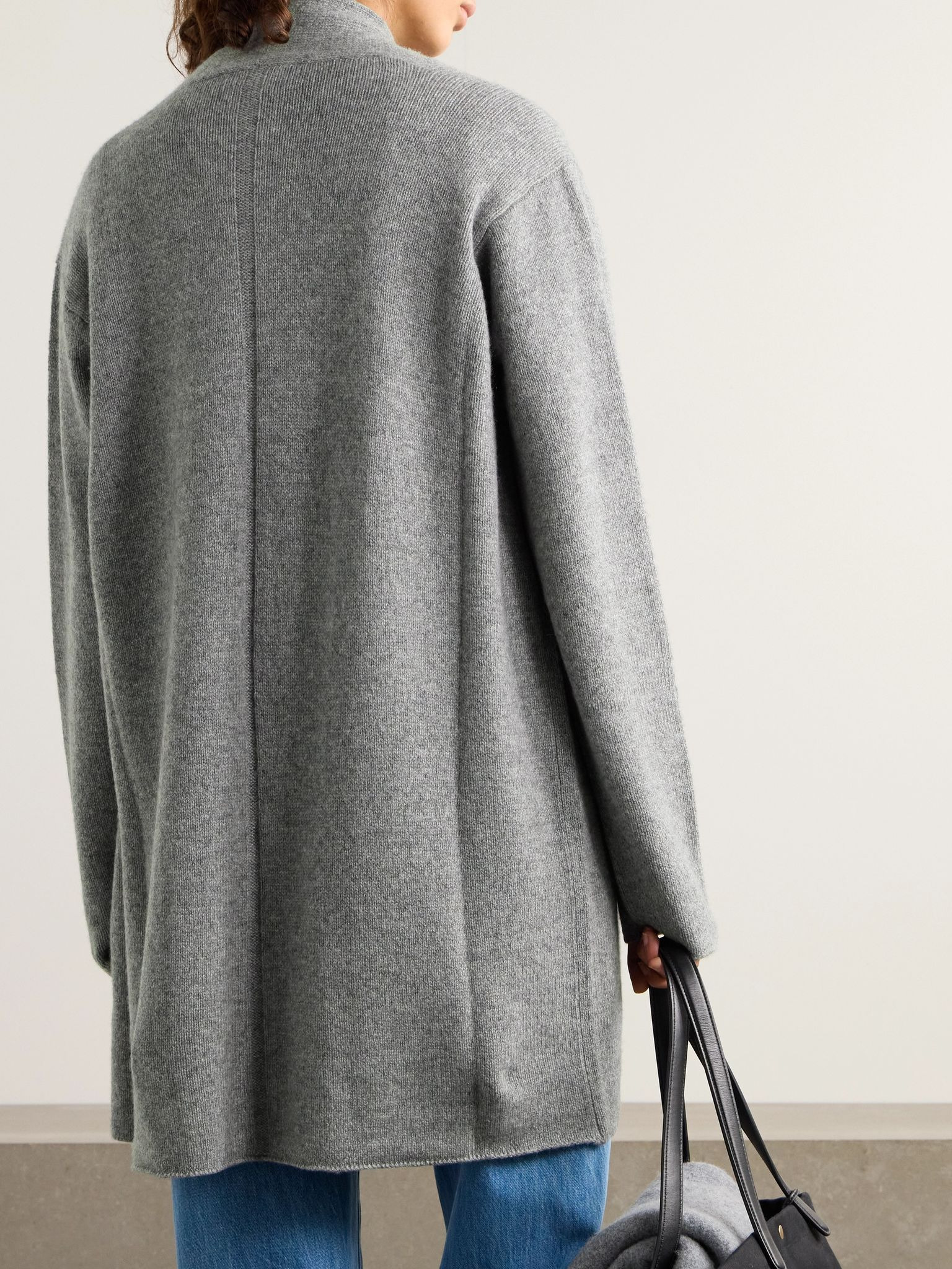Essentials Fulham cashmere cardigan Gray - 3