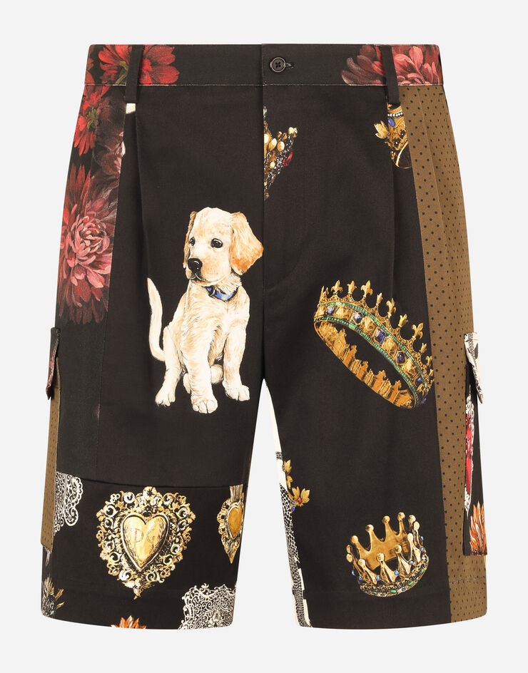 Cotton patchwork shorts - 1