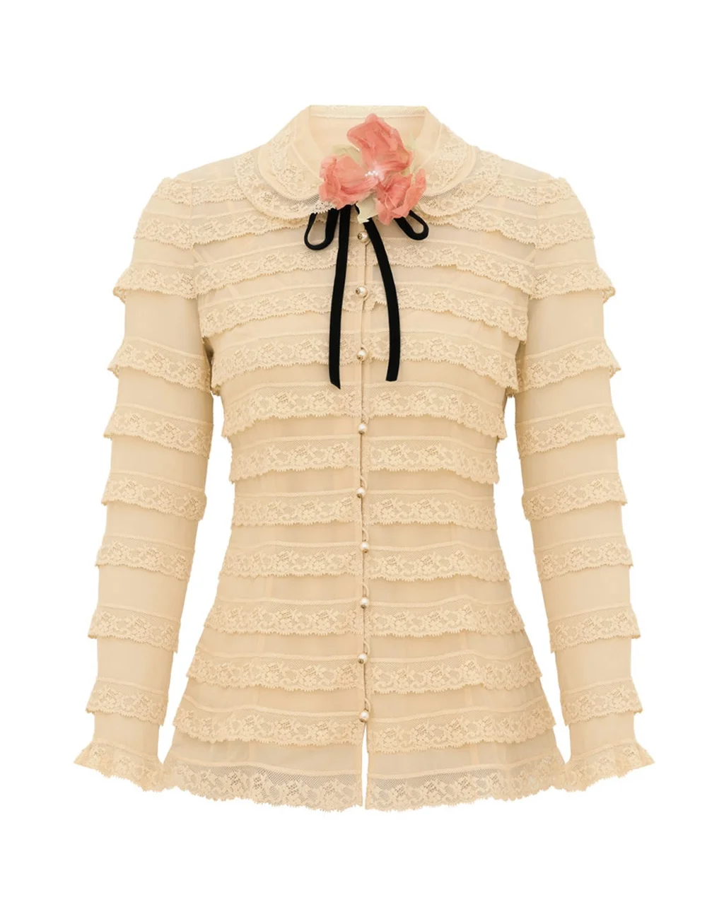 ASCENT LACE FRILL BLOUSE - 1