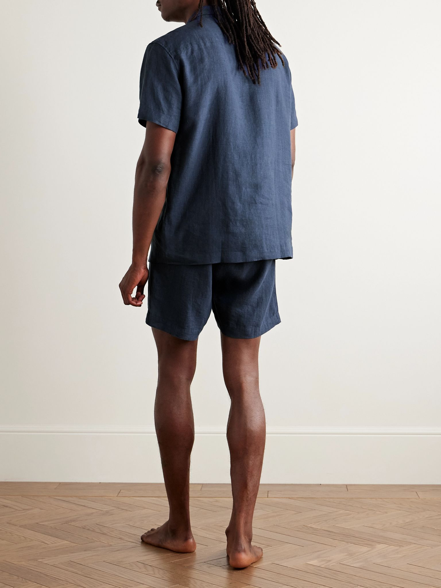 Sicily 1 Linen Pyjama Set Navy - 3