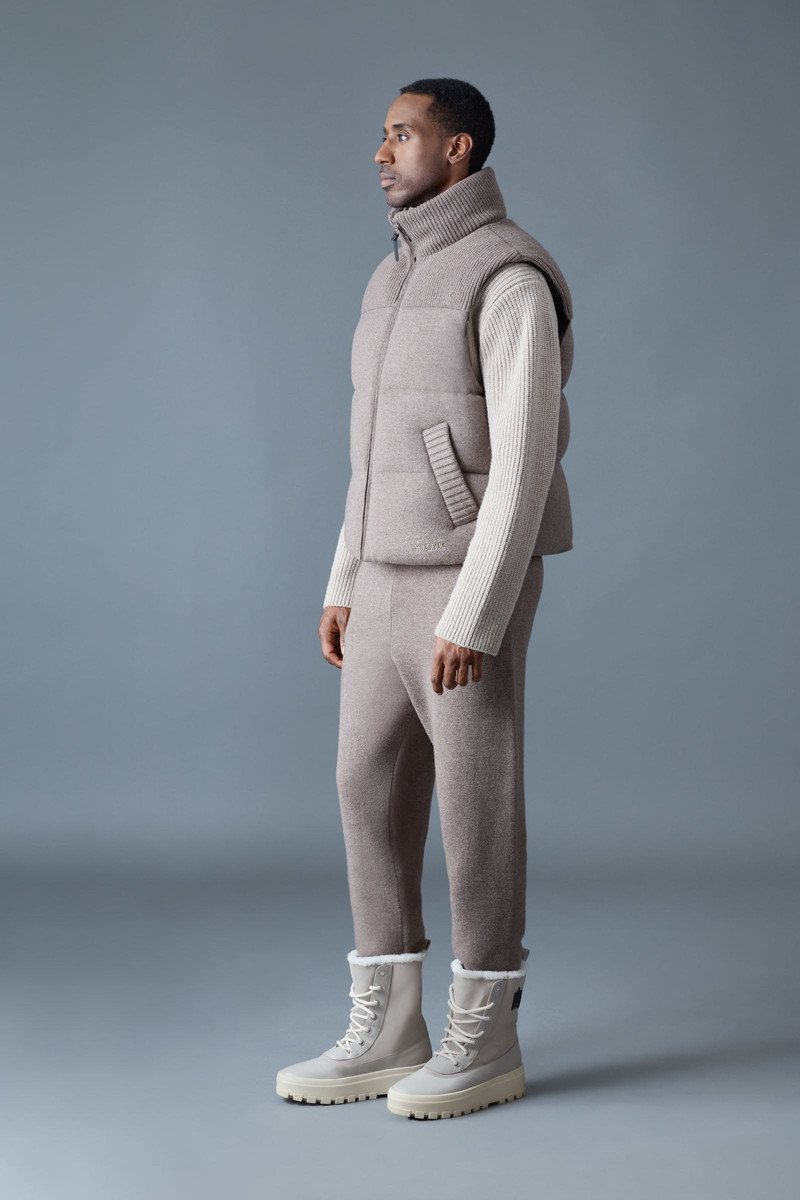 BRAXTON Cashmere Wool Blend Vest with Contrast Yoke 3