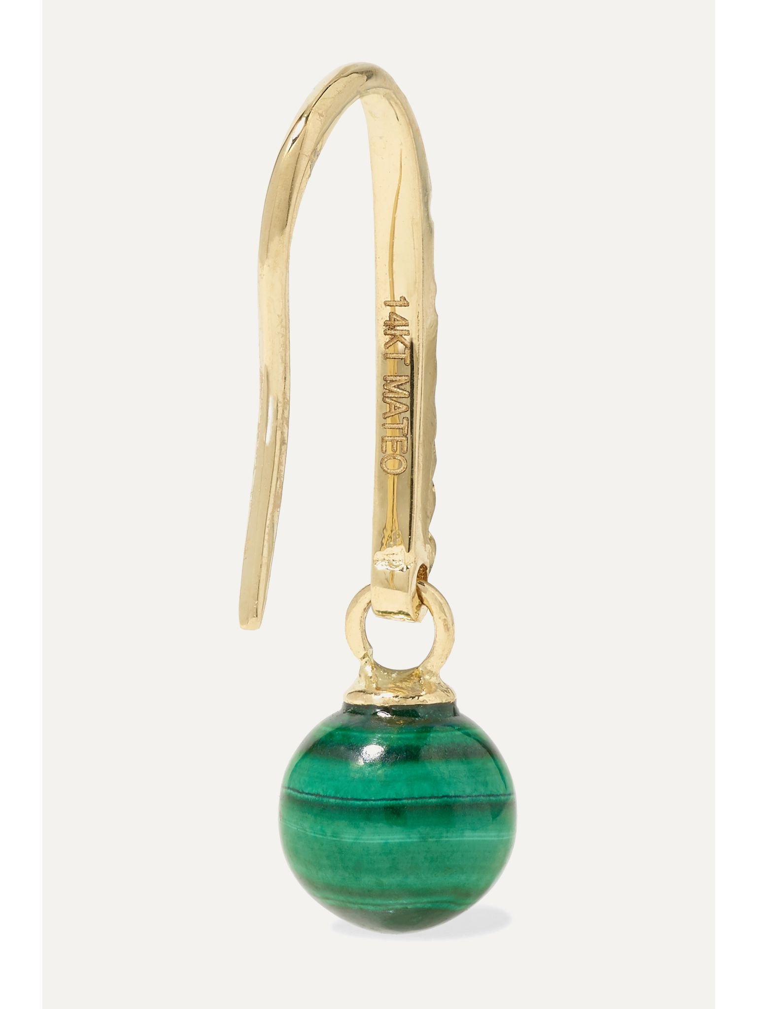 14-karat gold, malachite and diamond earrings Gold - 3