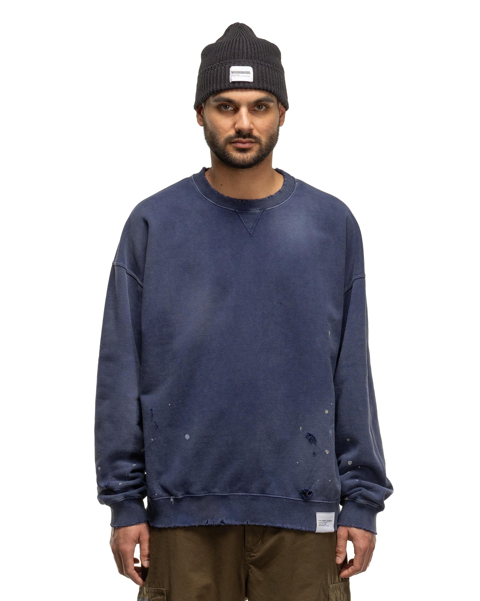 NEIGHBORHOOD Damage Sweatshirt LS Navy | havenshop | REVERSIBLE NEIGHBORHOOD Damage Sweatshirt LS Navy | havenshop | REVERSIBLE