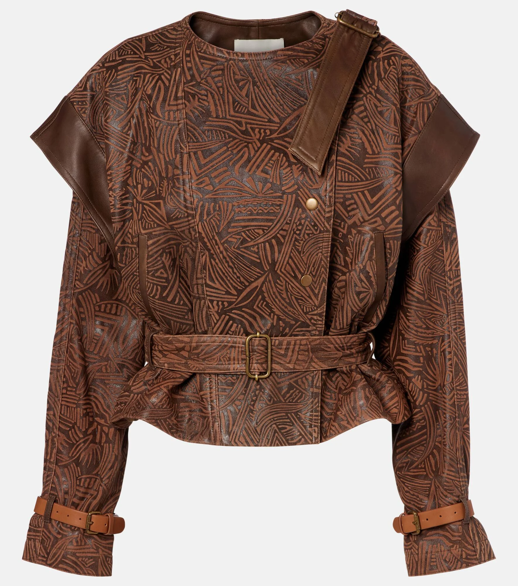 Erine belted leather jacket - 1