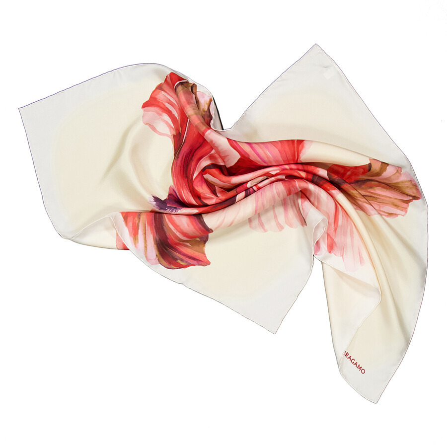 Ferragamo Floral Iris Print Silk Scarf - 5