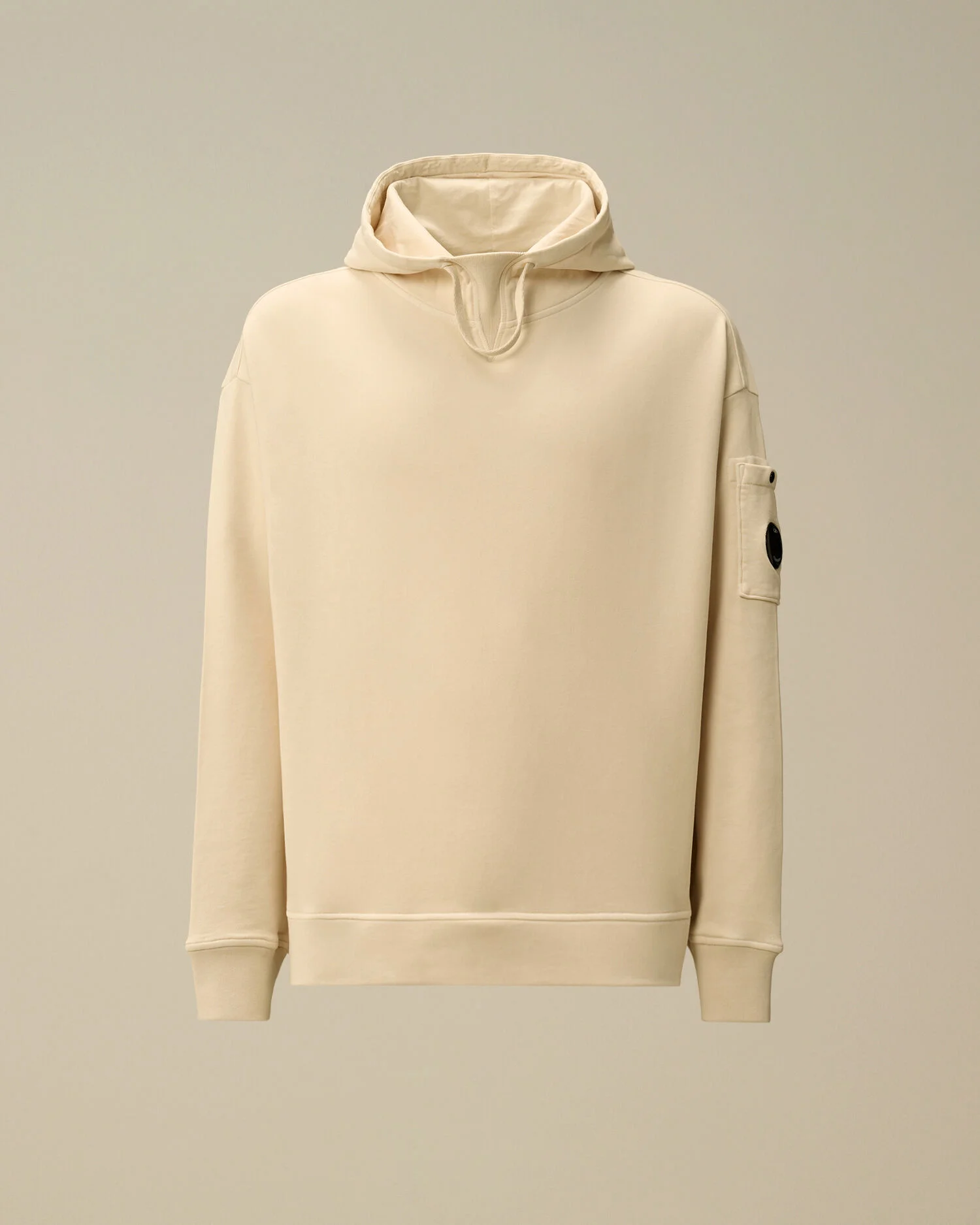 Brushed and Emerized Diagonal Fleece Boxy Hooded Sweatshirt - 1