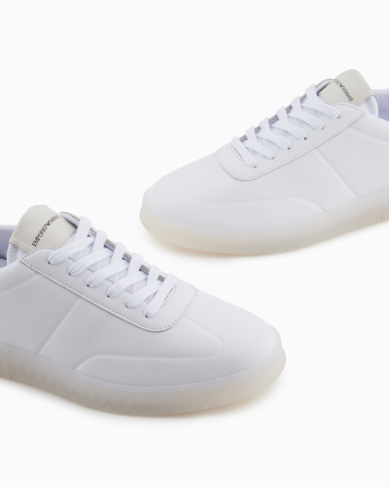 LEATHER SNEAKERS WITH SEMI-TRANSPARENT SOLE - 5