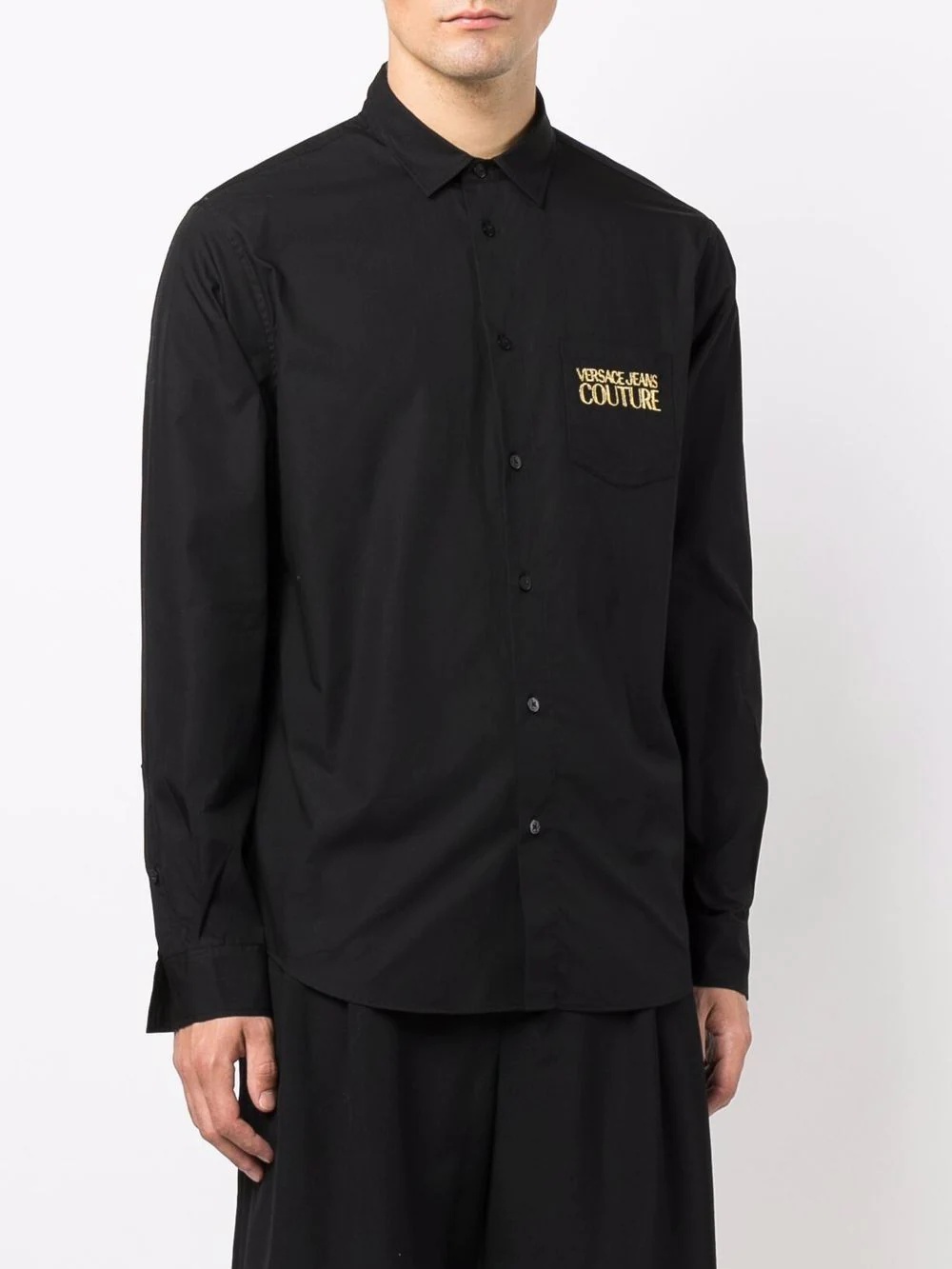 embroidered-logo cotton shirt - 3