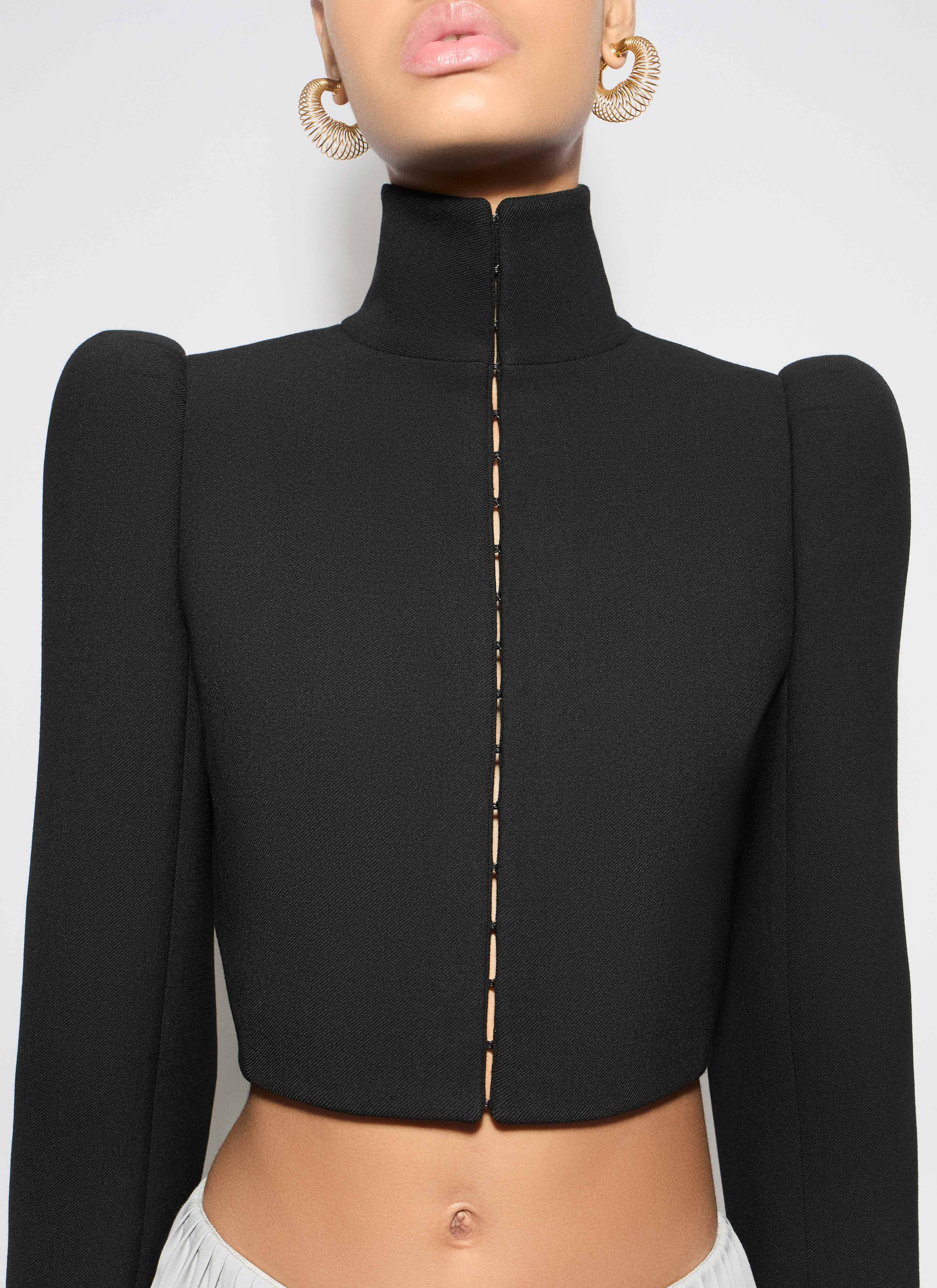 WOOL HIGH NECK JACKET - 5