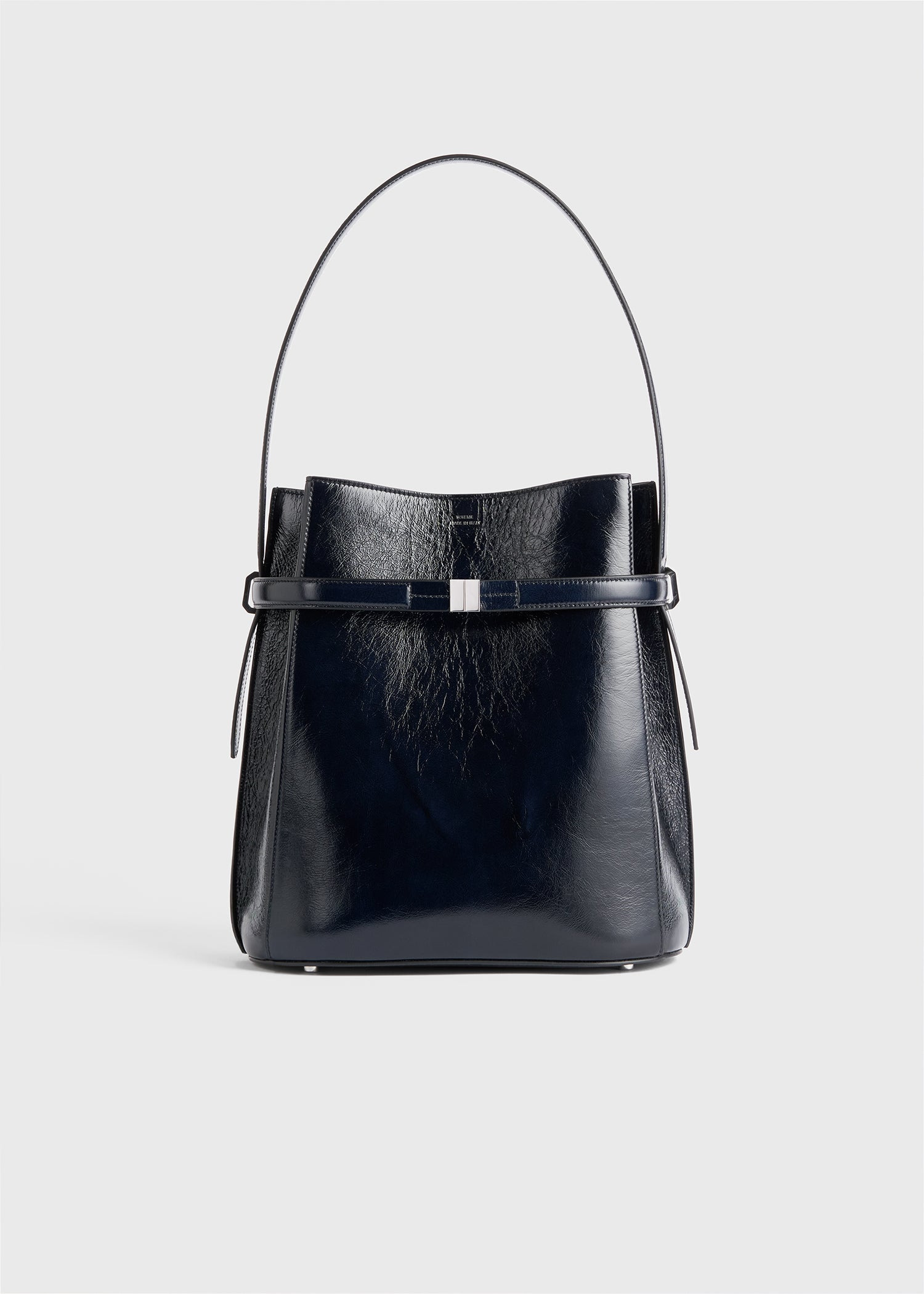 Belted Naplack bucket bag navy - 9