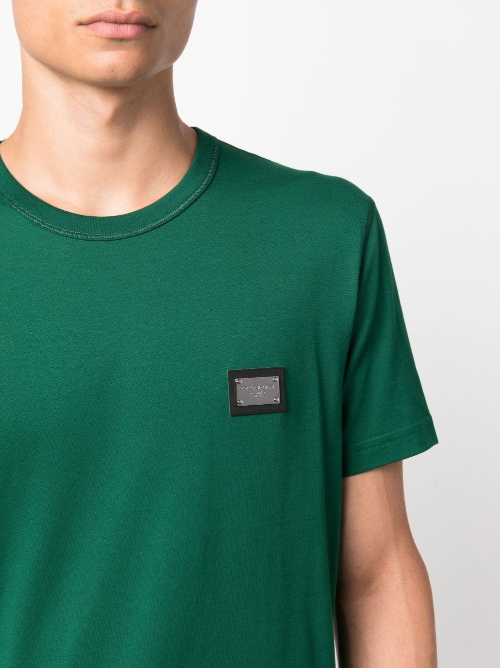 logo-patch cotton T-shirt - 5