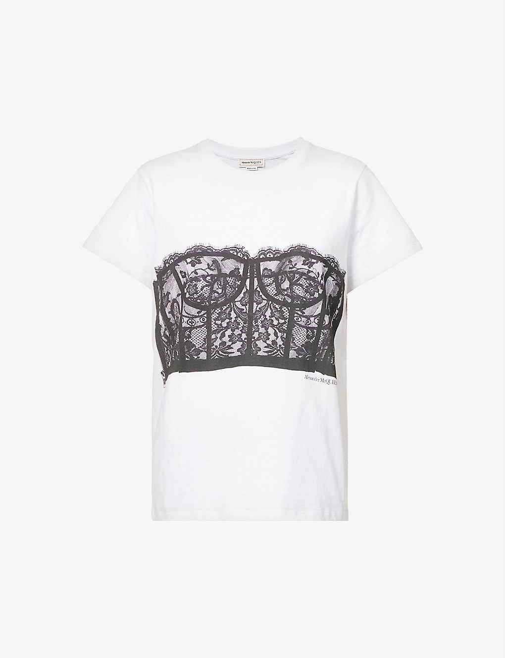 Corset-print cotton-jersey T-shirt - 1