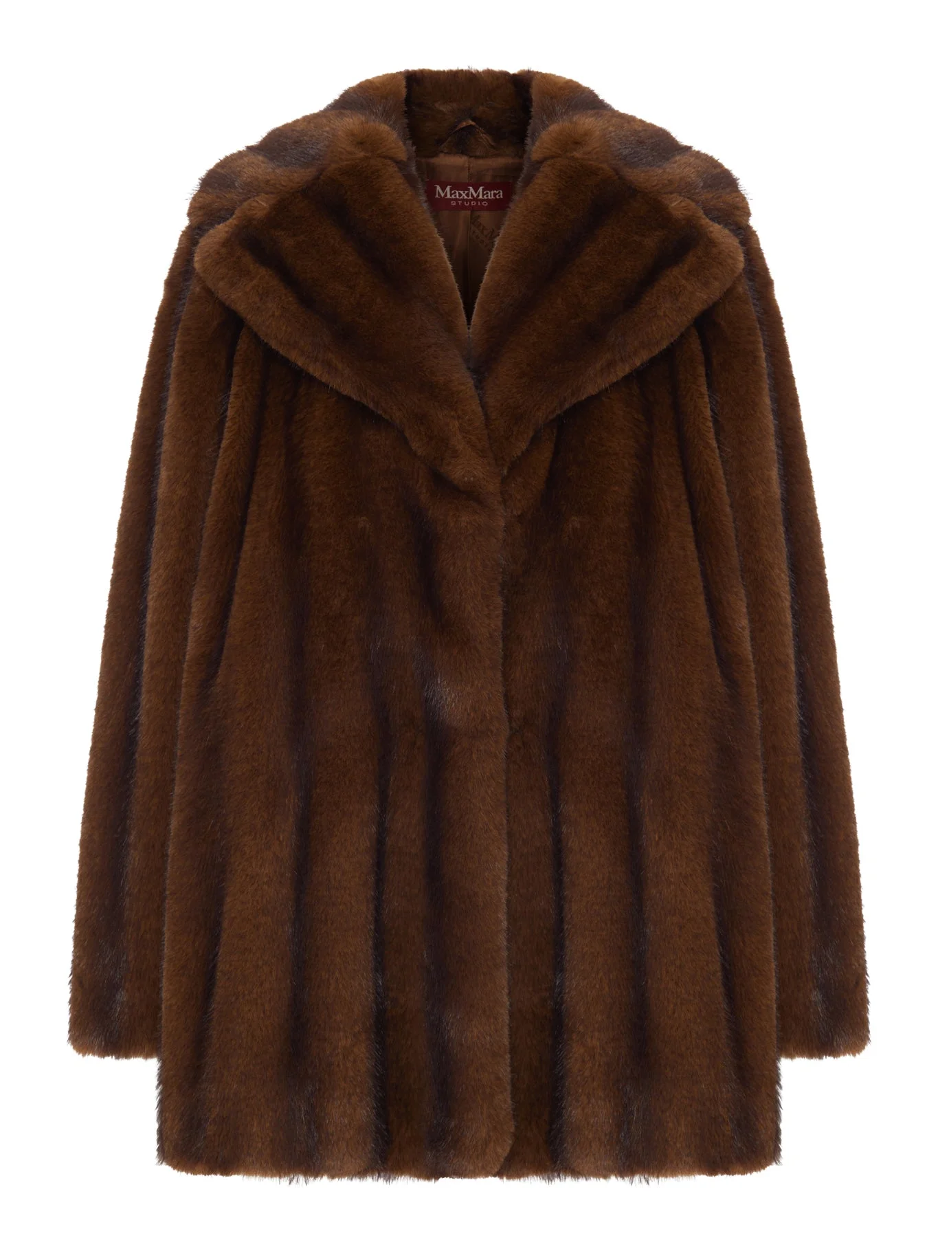 ECO FUR COAT WITH REVERS COLLAR - 1