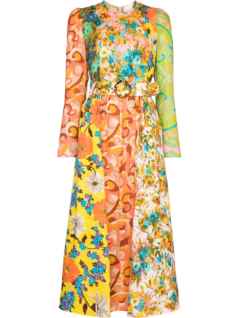 Estelle spliced floral mix dress - 1