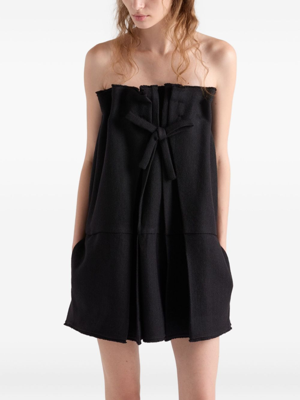 bow-detailed pleated dress - 3