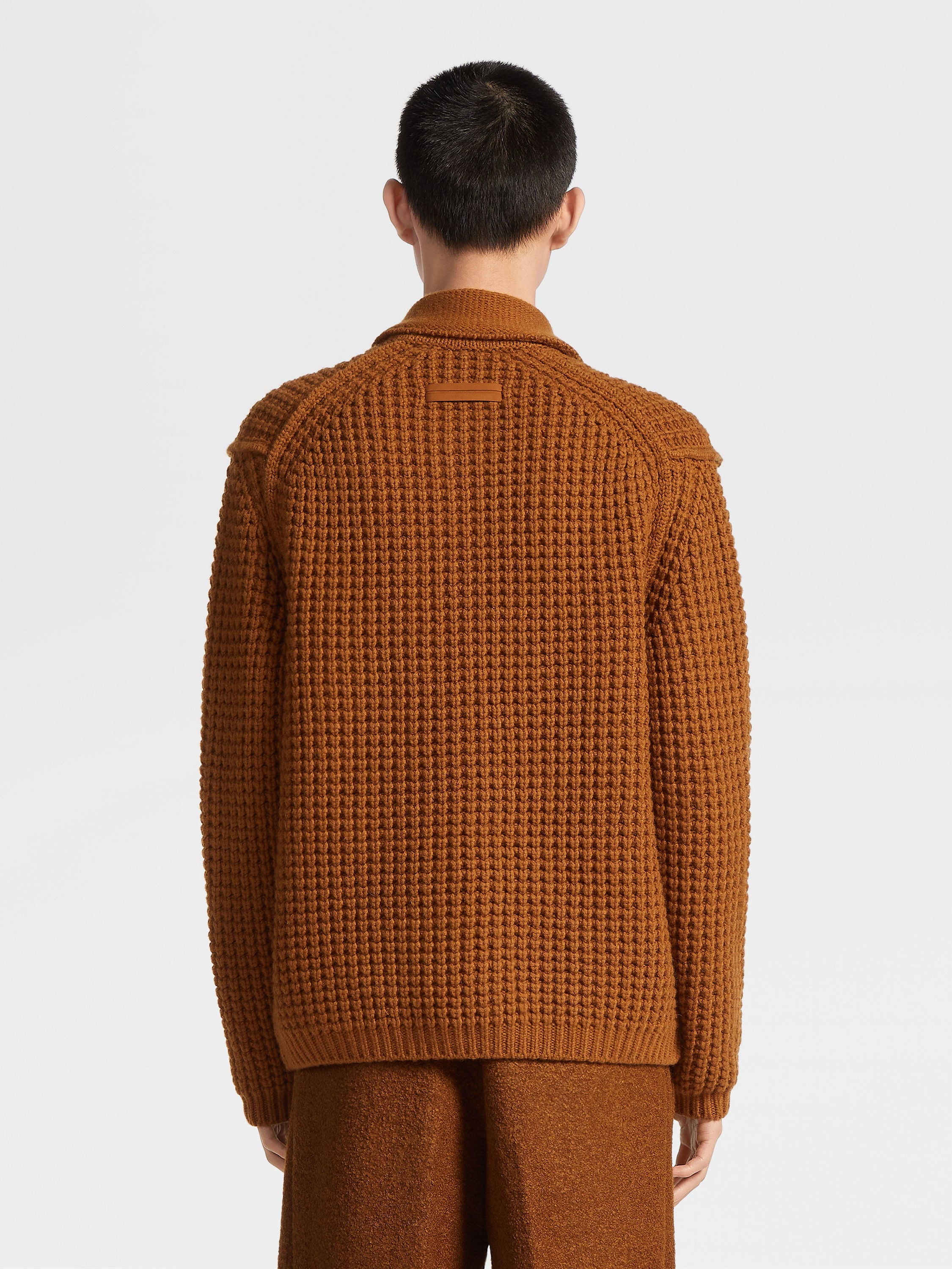 DARK FOLIAGE OASI CASHMERE POLO SWEATER - 3