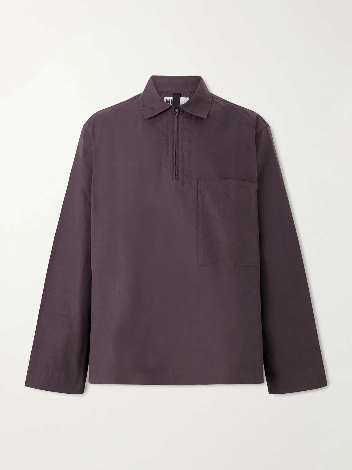 Half Zip-Up Cotton Shirt - 1