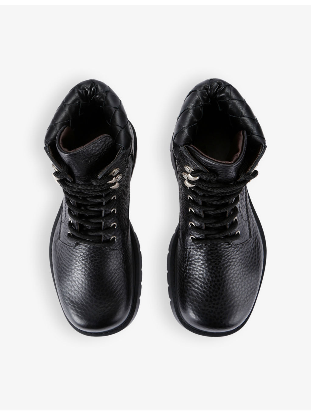 Haddock Intrecciato-collar calf-leather ankle boots - 2