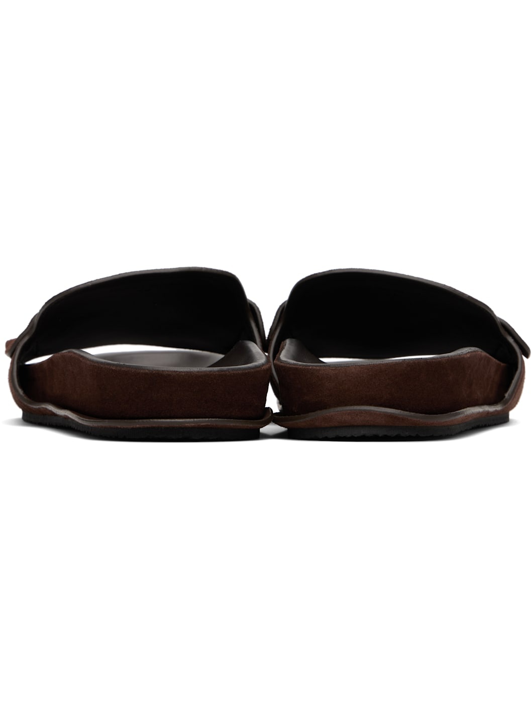 Brown Suede Loafer Sandals - 2