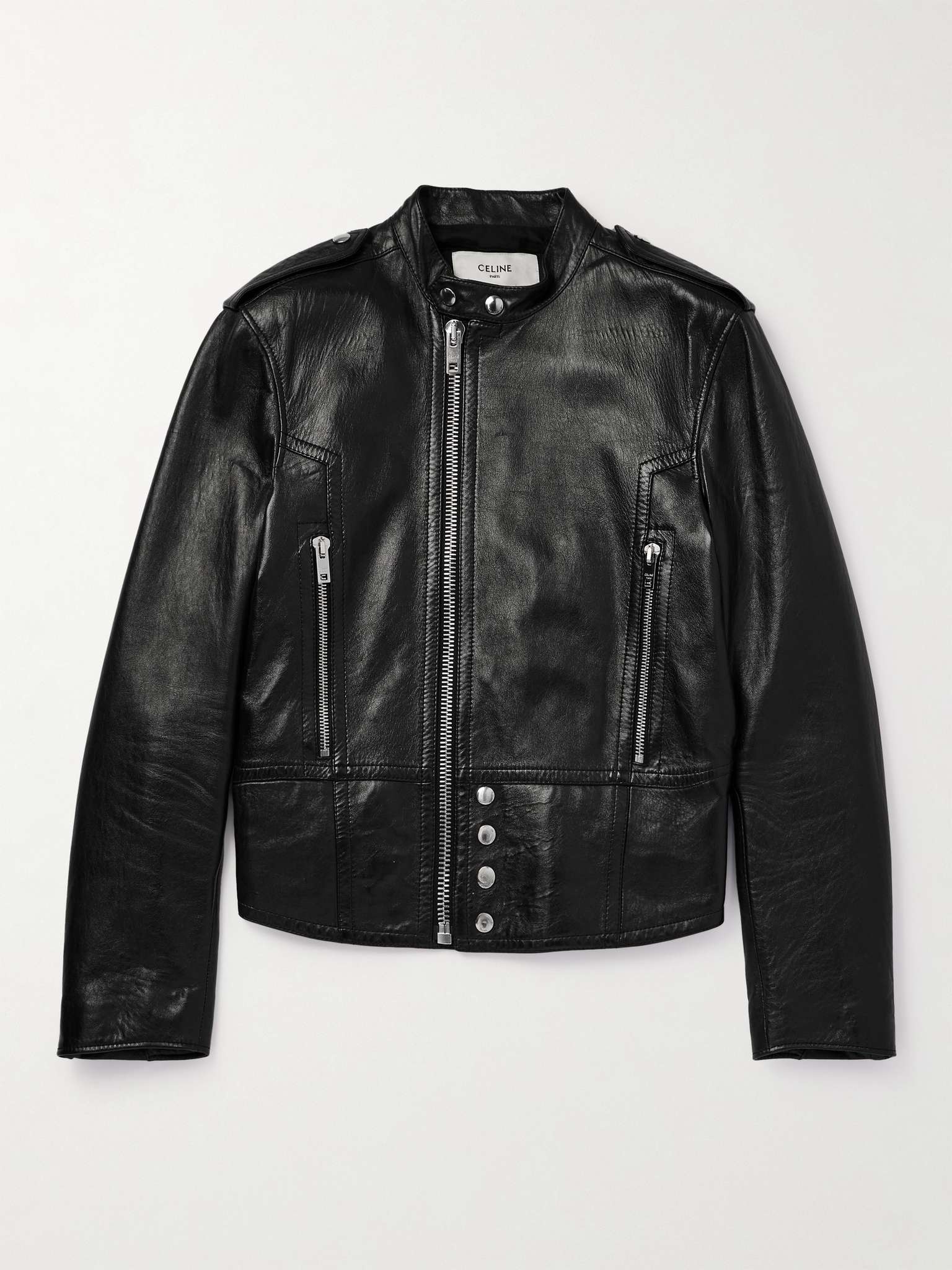 Slim-Fit Leather Jacket - 1