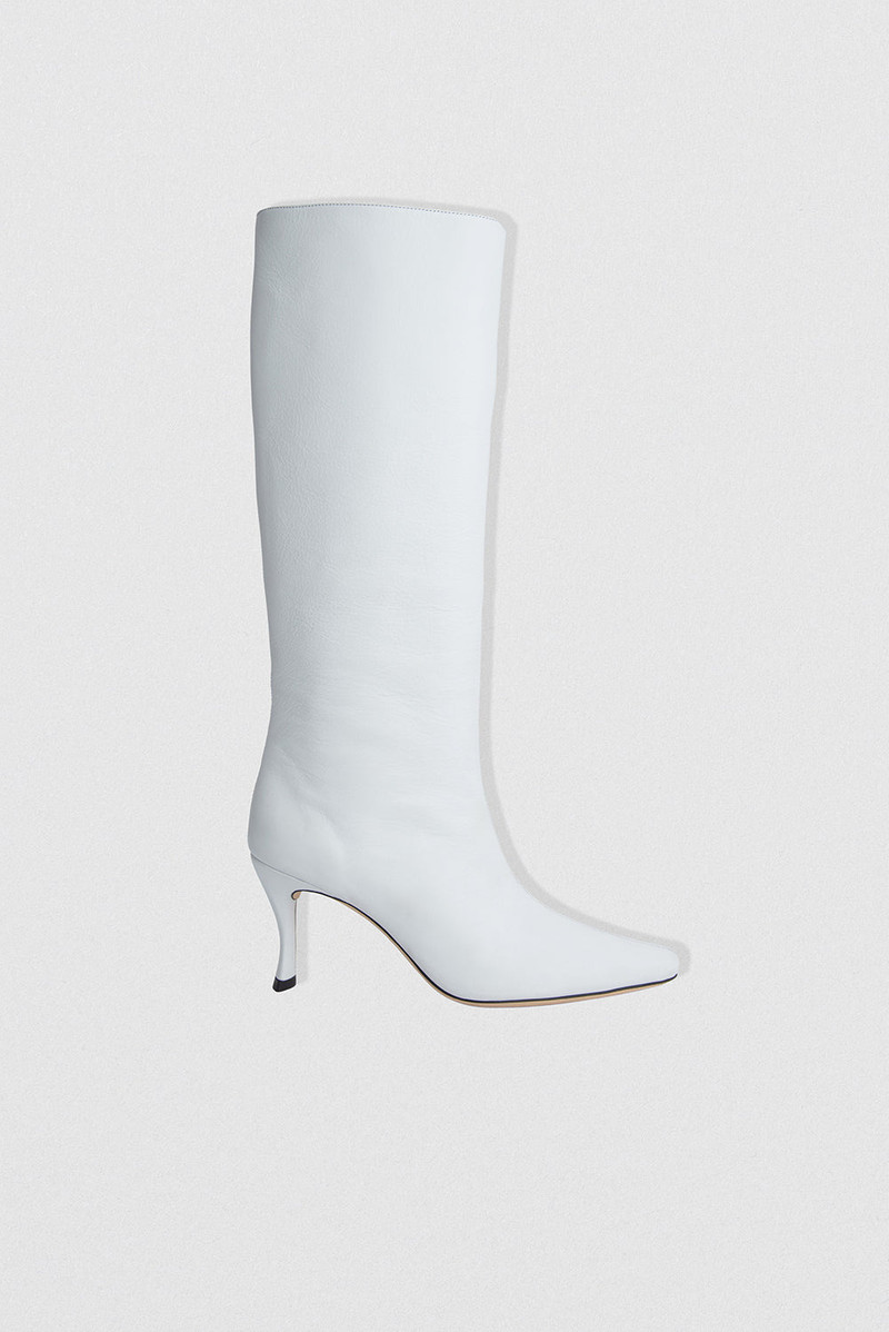 Stevie 42 White Nappa Leather Knee-High Boot 1