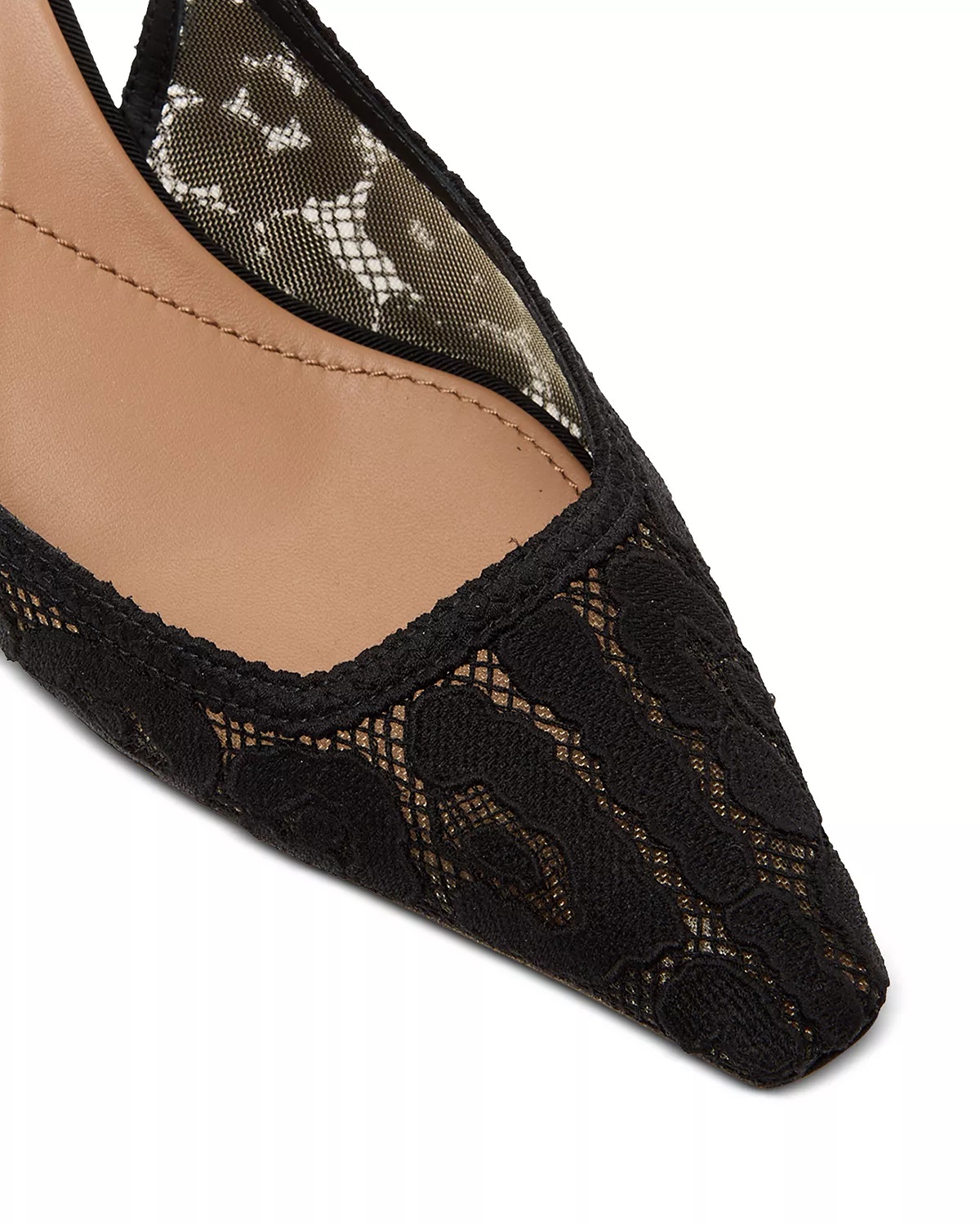 Women's Pointed Toe Lace Style High Heel Slingback Pumps - 6