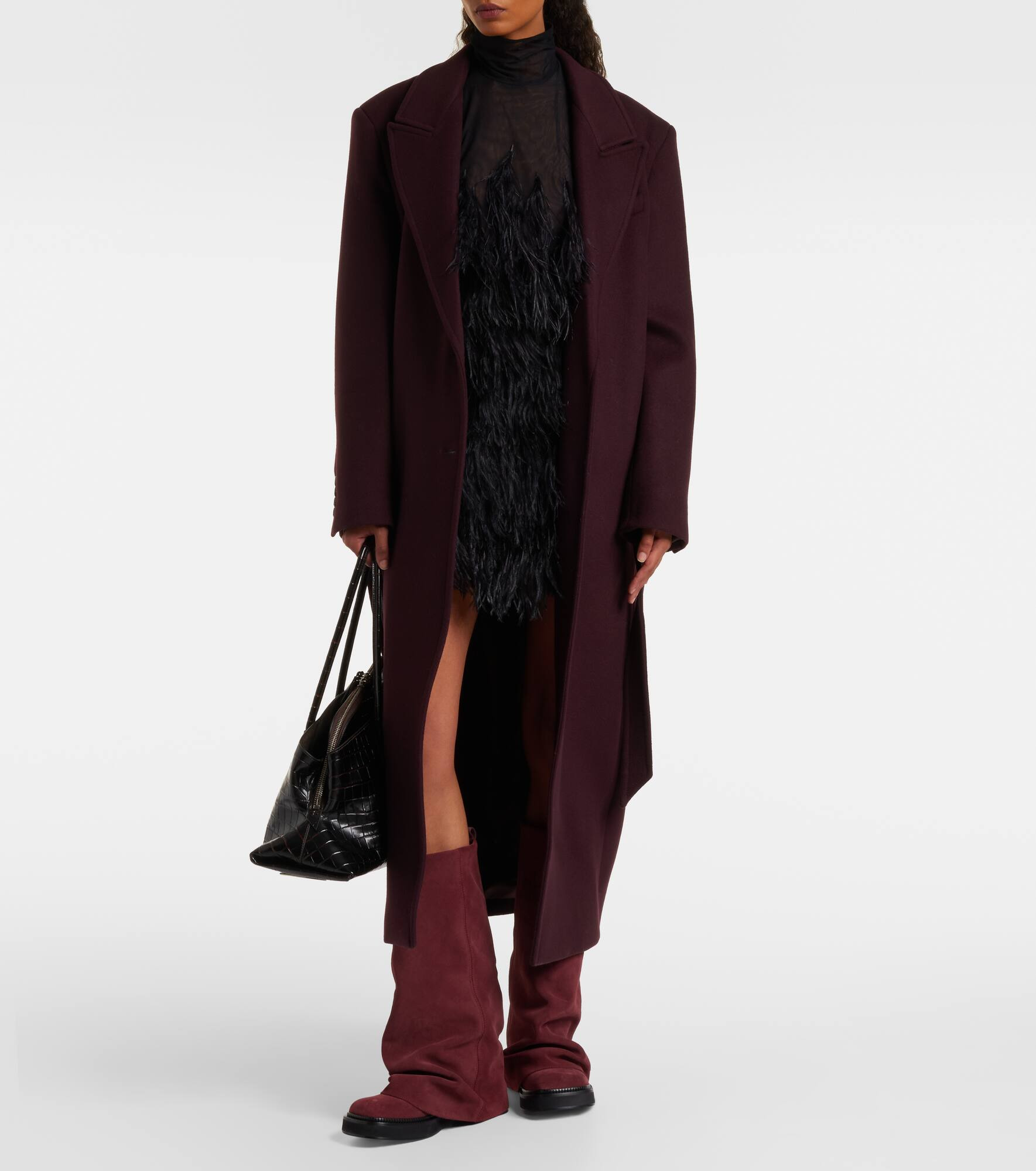 Wool-blend twill coat - 2