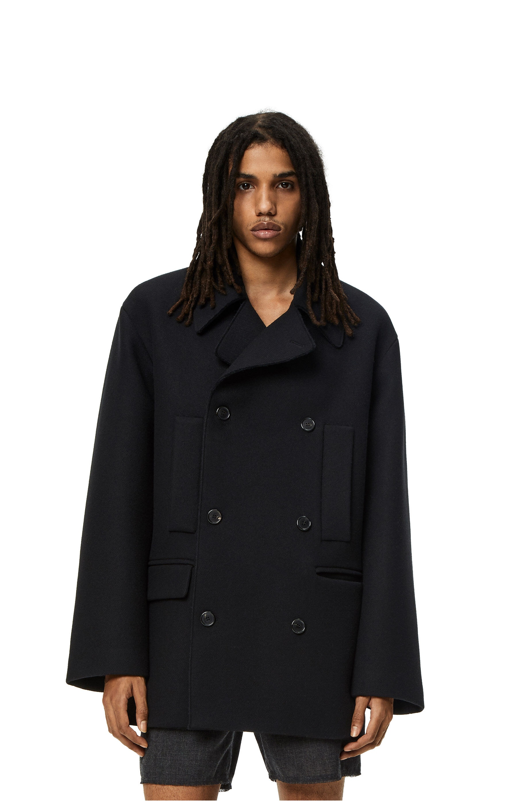Relaxed peacoat in wool - 3