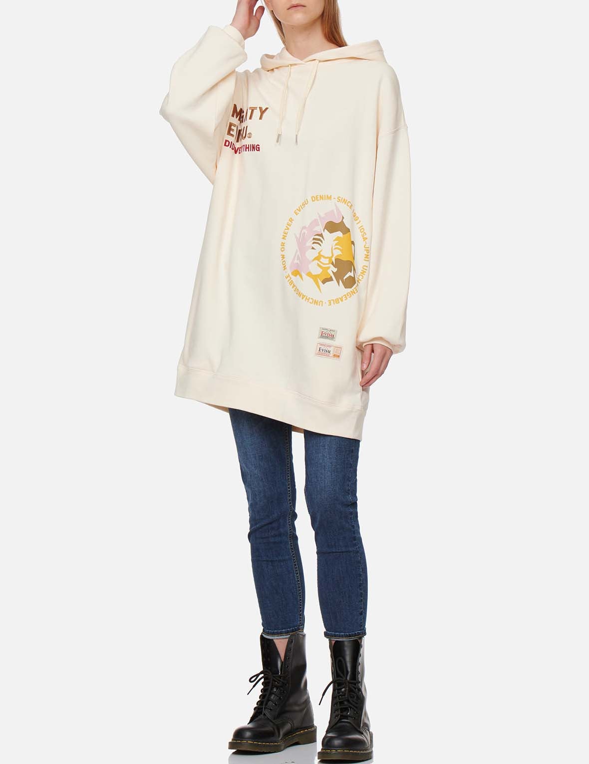 Godhead Print Hooded Sweatshirt Tunic - 3