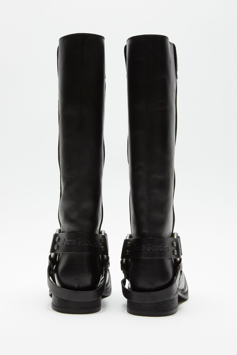 Leather buckle boots - Black 4