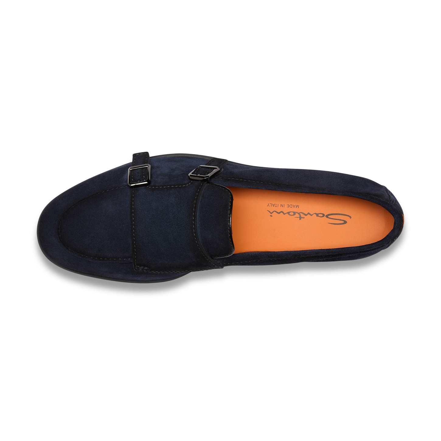 Men's blue suede double-buckle loafer - 5